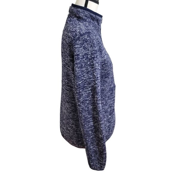 New England Patriots Antigua Women's Sz M Fortune Half-Zip Sweater - Heather Nav - Picture 3 of 6